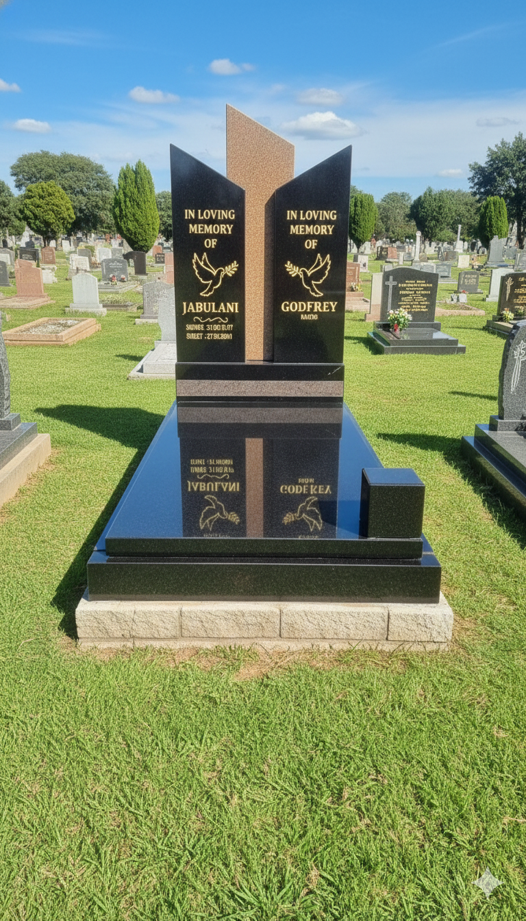 Premium Dual-Panel V-Shape Companion Memorial