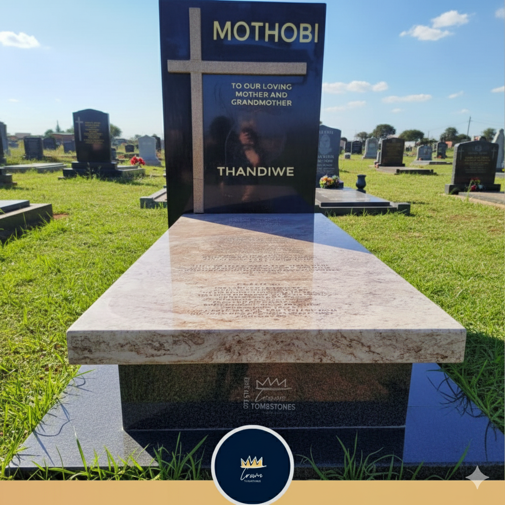 Executive Elegant Granite Cross Memorial: Faith and Contrast