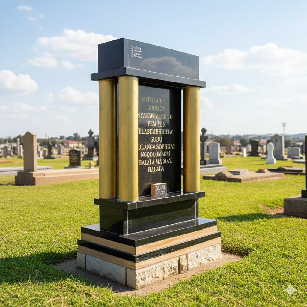 Headstone Gilded Pillar Shrine Memorial