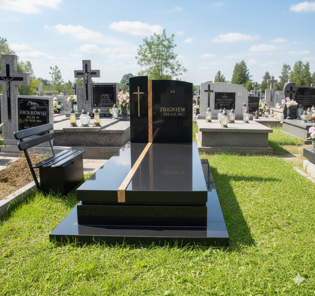 Premium Modern Rift Cross Memorial: Line of Light