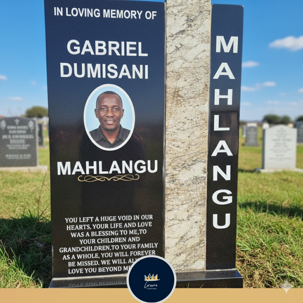 Headstone Bold Dual-Panel Vertical Memorial