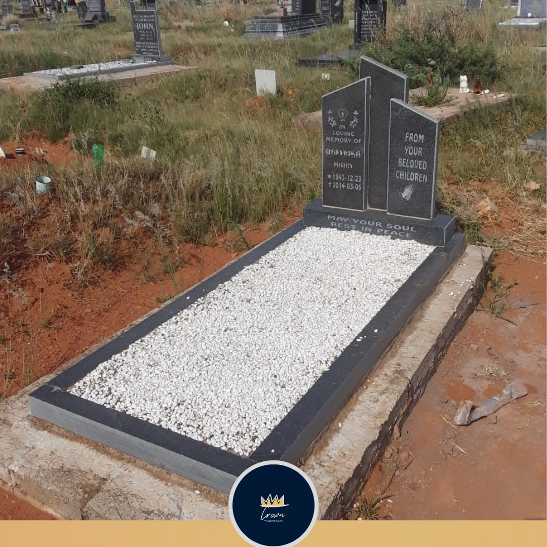 Dignified Abstract Triple Panel Pebble Memorial