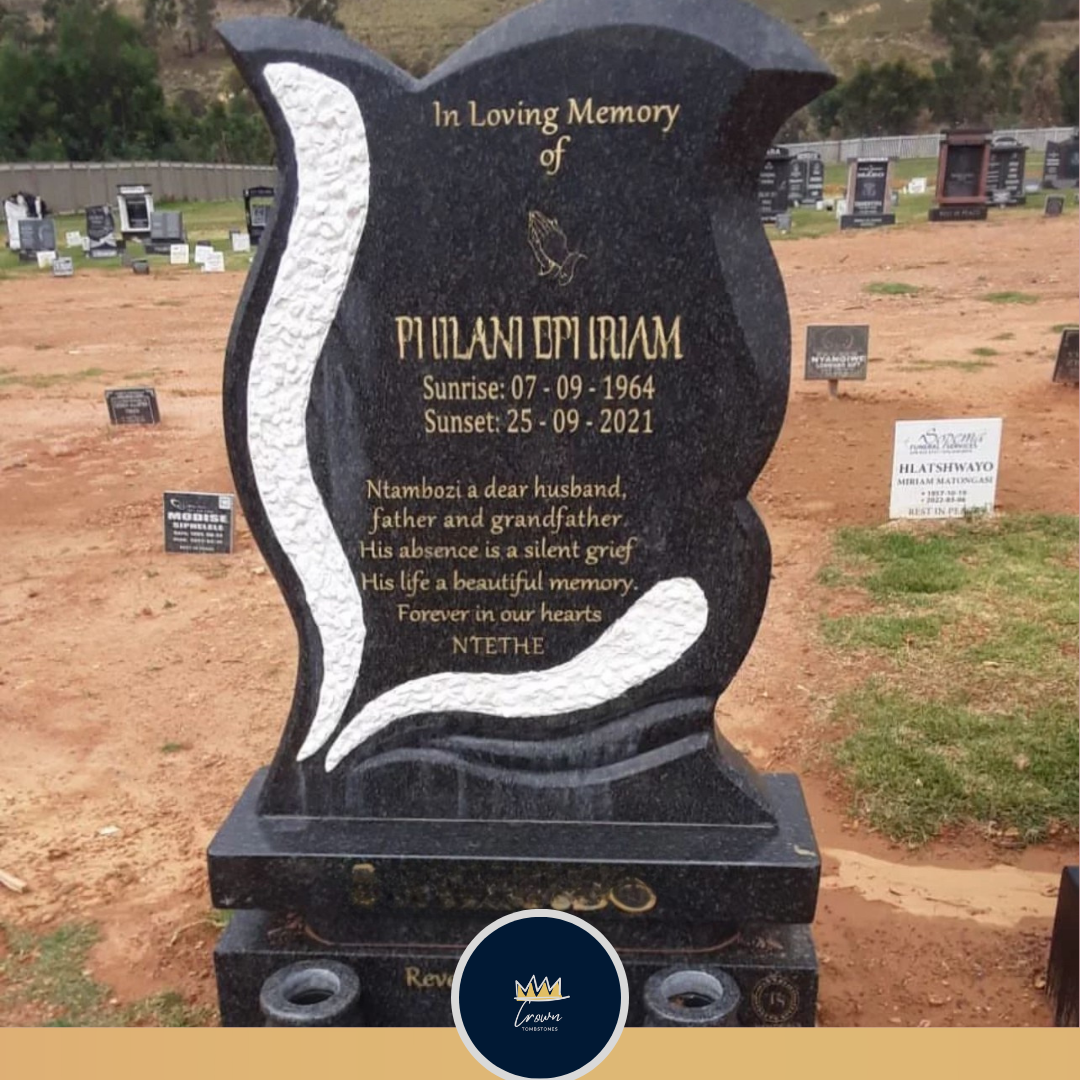 Headstone Artistic Wave-Framed Memorial