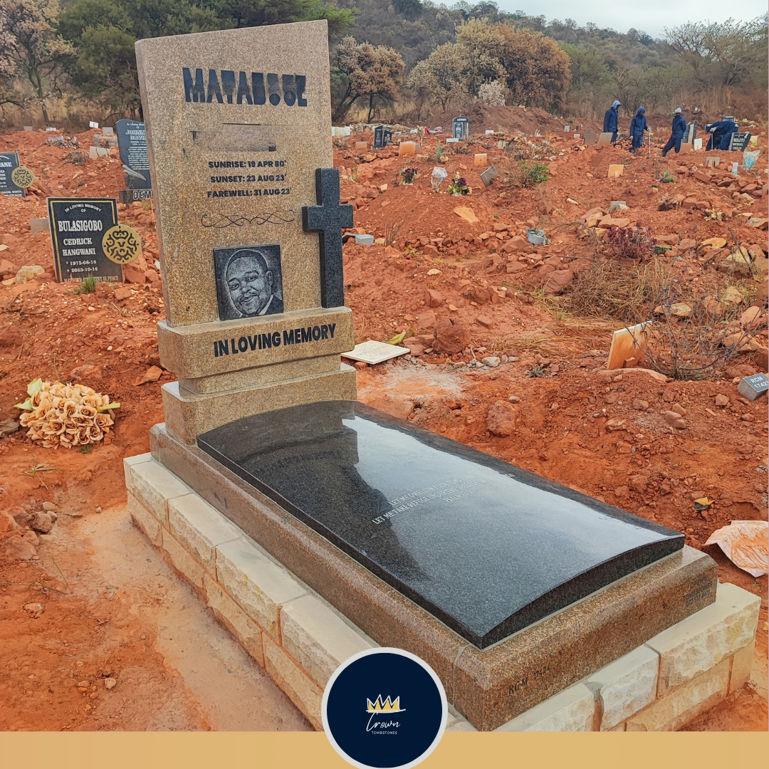Premium Two-Tone Cross and Ledger Memorial