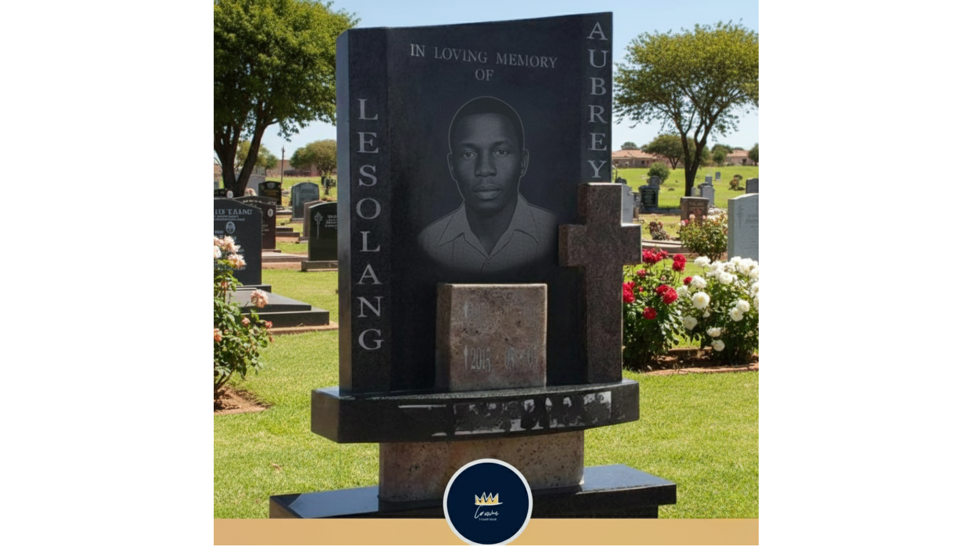 Headstone Vertical Cross Memorial