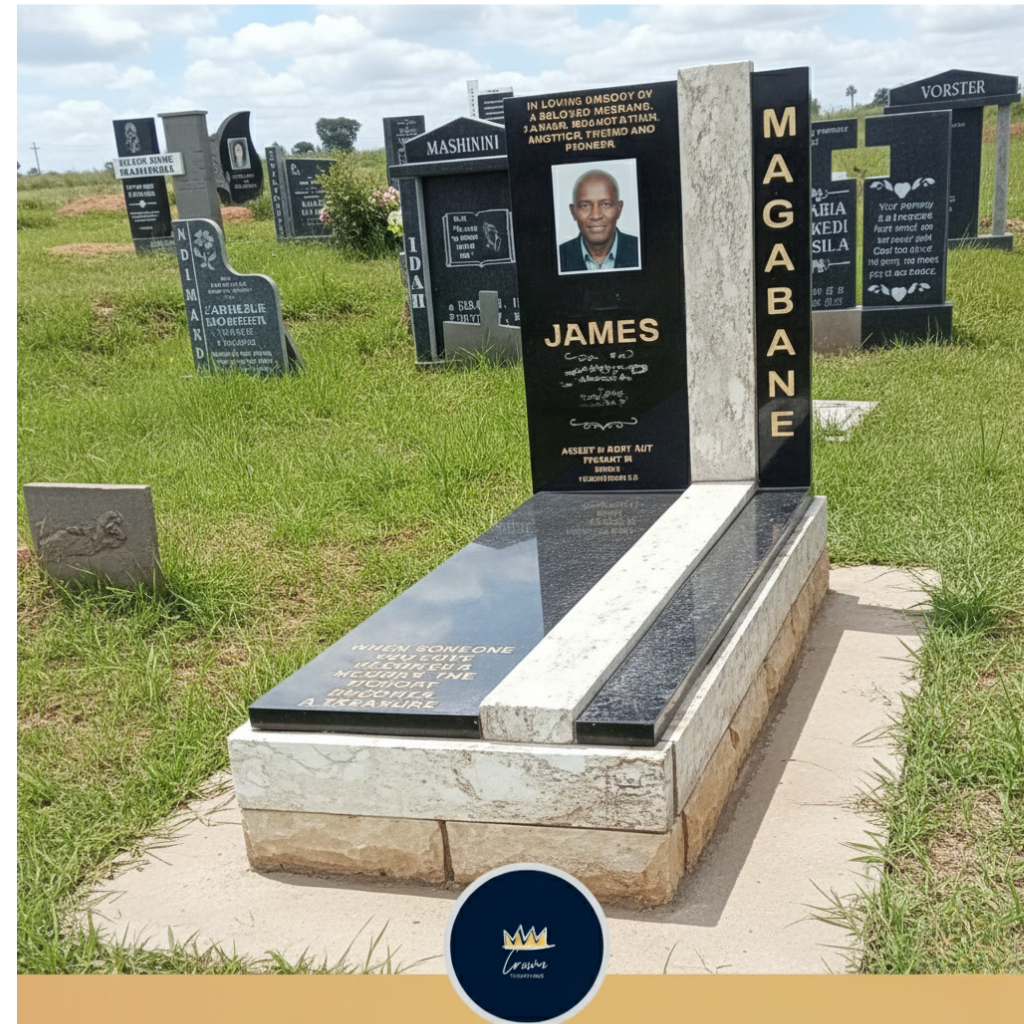Premium Vertical Accent Ledger Memorial: Contemporary Contrast