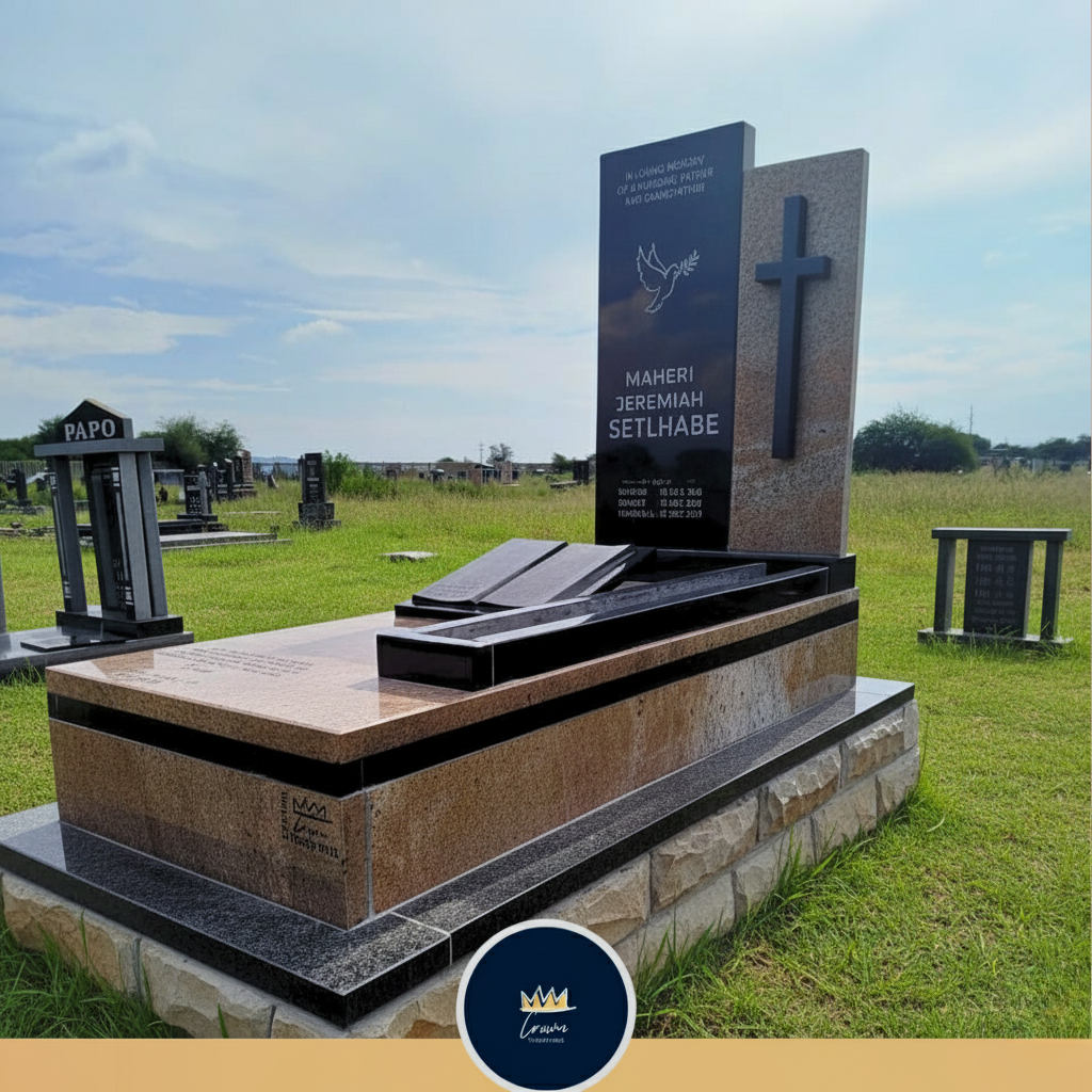 Premium Two-Tone Cross, Book & Ledger Memorial