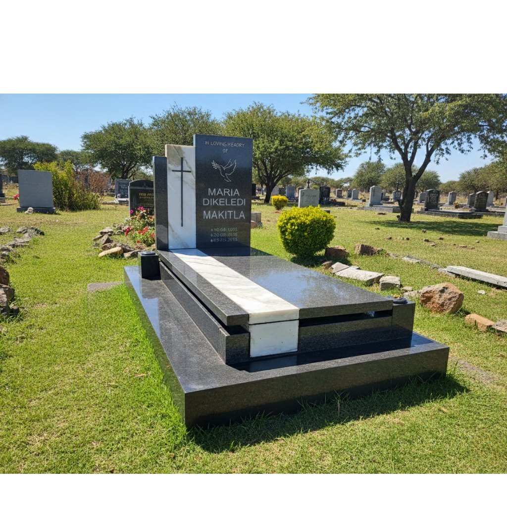 Premium Modern Contrast Cross Ledger Memorial