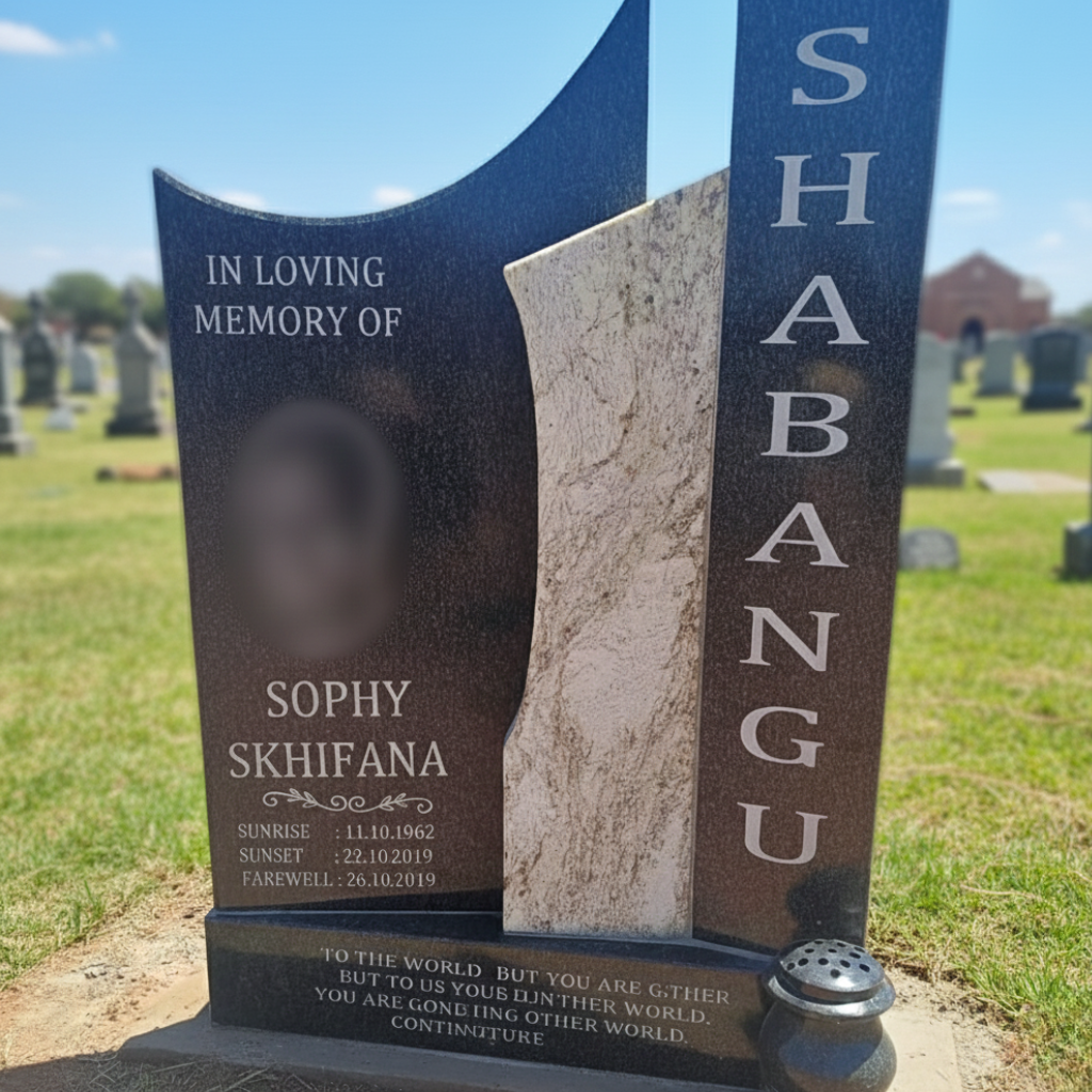 Headstone Modern Abstract Curve Memorial