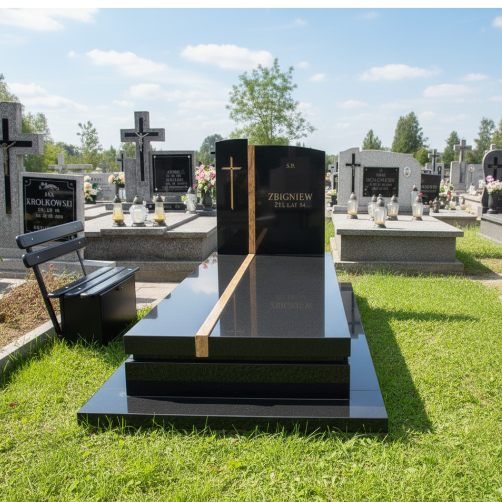 Premium Modern Rift Cross Memorial: Line of Light