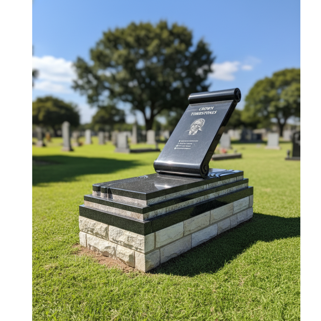 Premium Contemporary Ledger Scroll Memorial