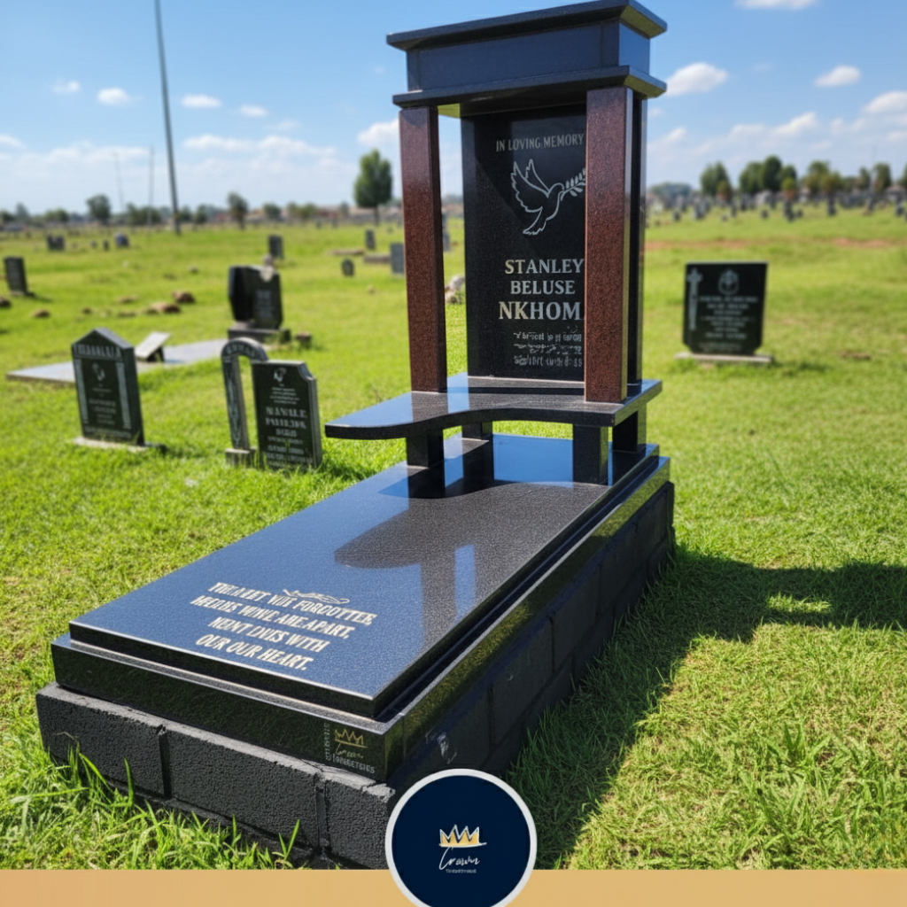 Premium Red Framed Canopy Memorial: Dignified Contrast